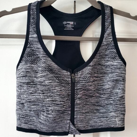 Zip Sports Bra Danskin Now size L gray & black zip closure - Picture 1 of 5